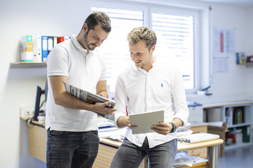 Samson Druck Team Besprechung Druckprodukte