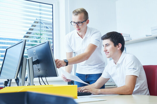 Samson Druck Team Besprechung Computer Büro